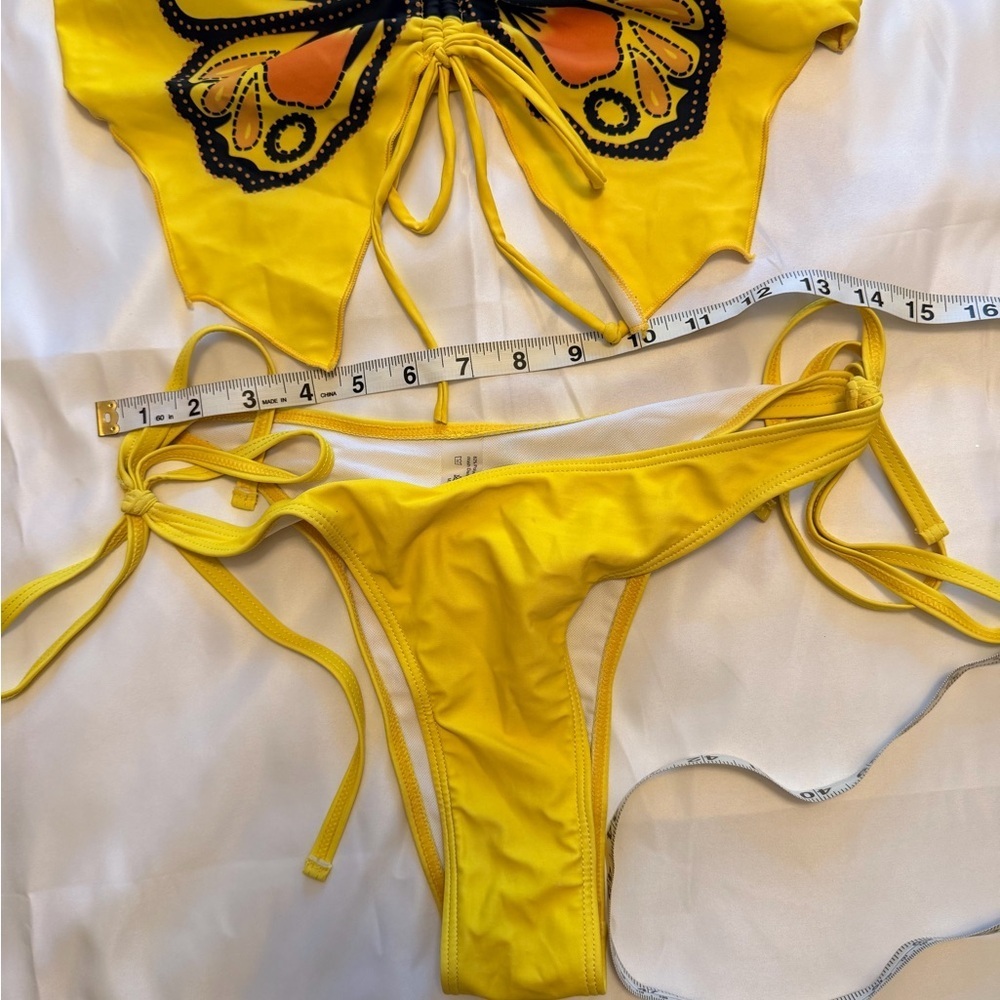 Yellow Butterfly Bikini Set – Size L - Picture 5 of 8